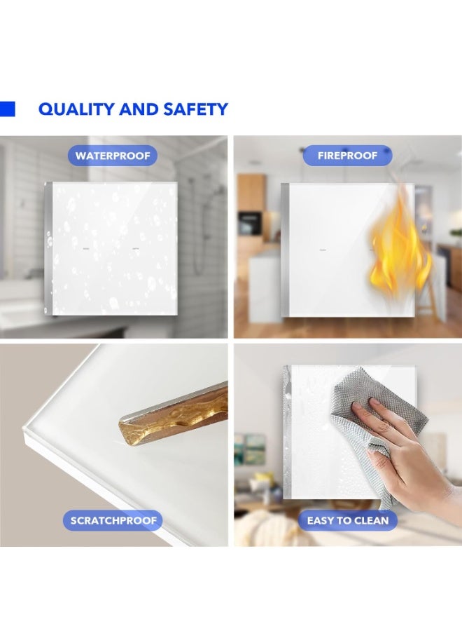 GOLD MANTIS Smart Wi-Fi Touch Light Switch 2 Gang White | Alexa & Google Assistant Compatible | Fireproof Toughened Glass Panel | App & Voice Control | Modern Home Automation Switch - Image 4